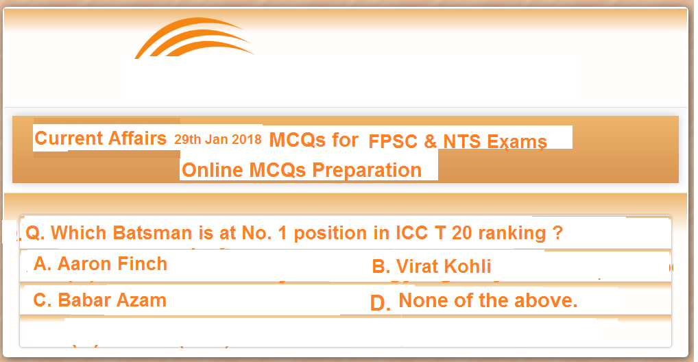 Current Affairs 29th January  2018 for CSS