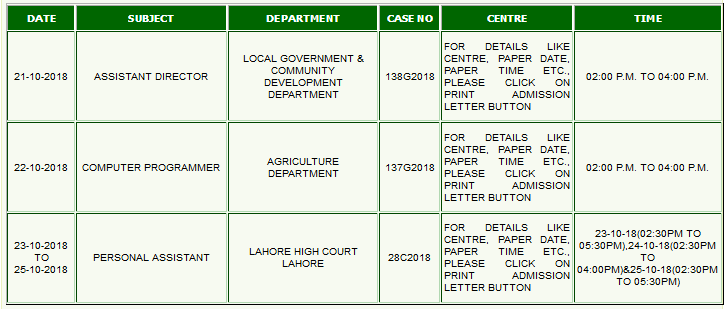 PPSC Assistant Director Local Government Test Date