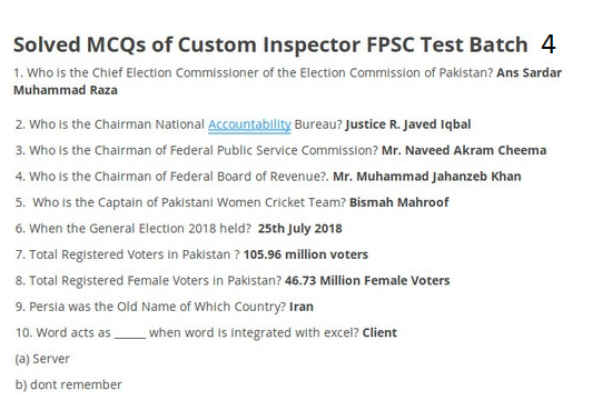 Custom Inspector FPSC Paper 10th September 2018