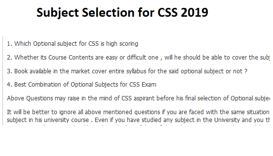 CSS 2019 Subject Selection Guide