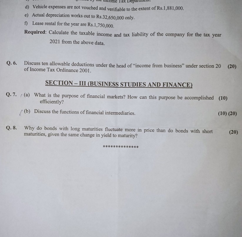 Accountancy and Auditing  CSS 2022 Paper II CSS 2022