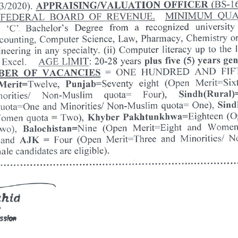 157 Posts Of Appraising Valuation Officer In Fbr Announced By Fpsc 2020 Jobs Apply Online Appraising & valuation officer preparation.