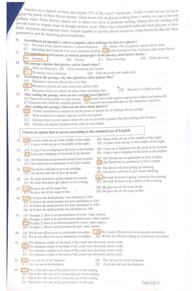 Past Paper of MPT Test CSS 2022