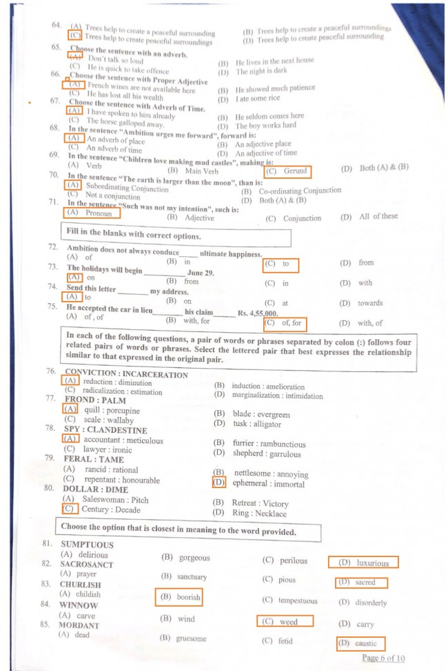 Download Past Paper of CSS Screening Test 2022