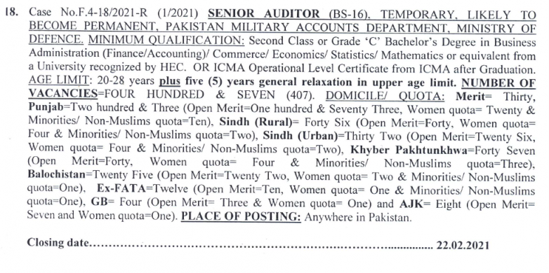 Senior Auditor Latest Jobs Advertisement 2021