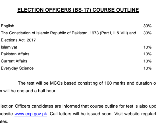  Election Officer ECP Syllabus