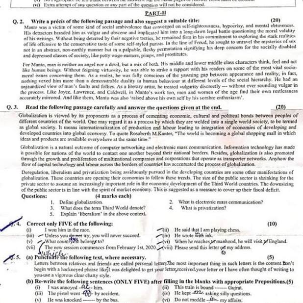 English Precis and Composition Paper CSS 2020 FPSC