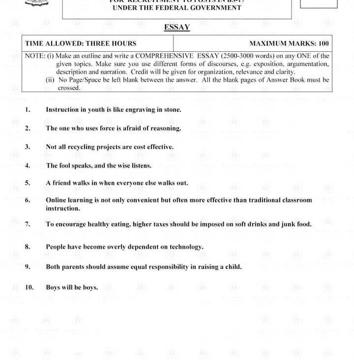 English Essay Paper CSS 2023