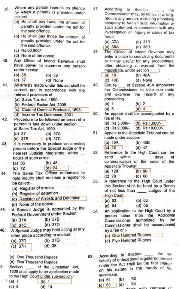 IIR FBR Past Paper 2013