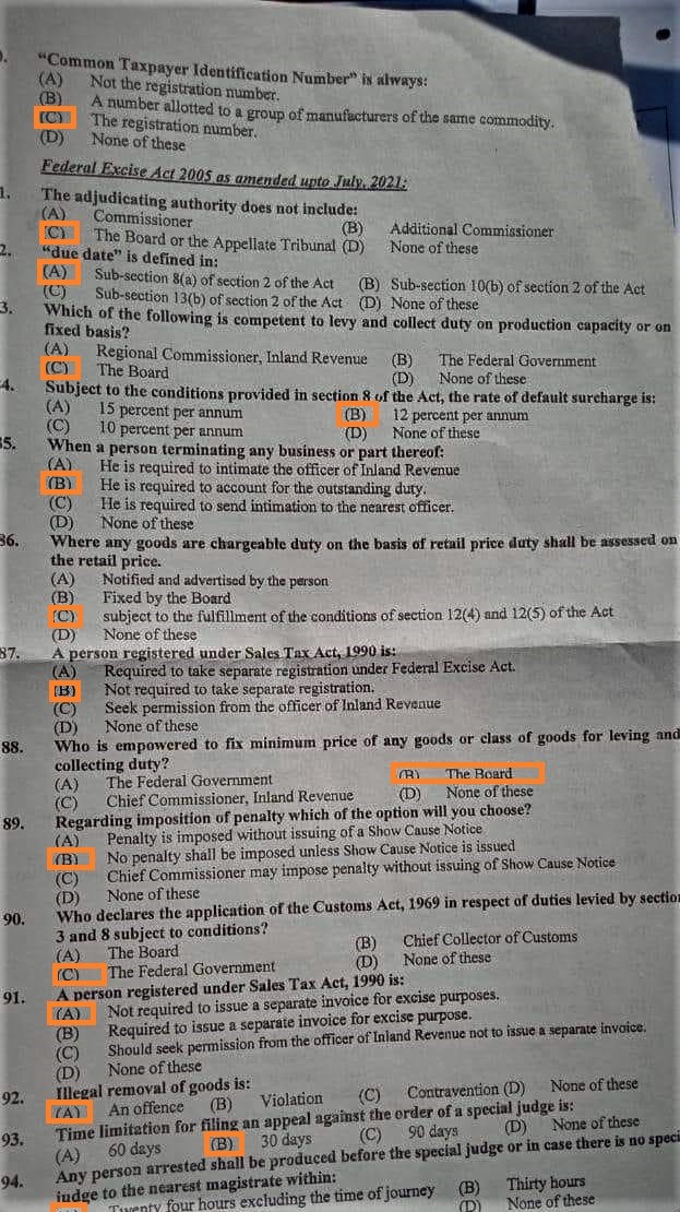 Solved Inspector Inland Revenue today Paper Batch 1  2022 10:00 Am fully solved