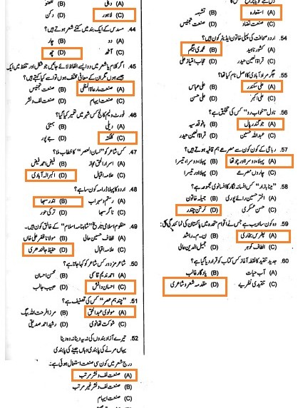 Download Urdu Lecturer PPSC Past Paper