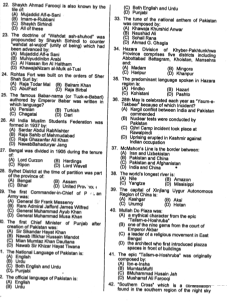 Exicse Inspector Model Paper 2010