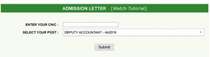 Roll No Slip Deputy Accountant 2019