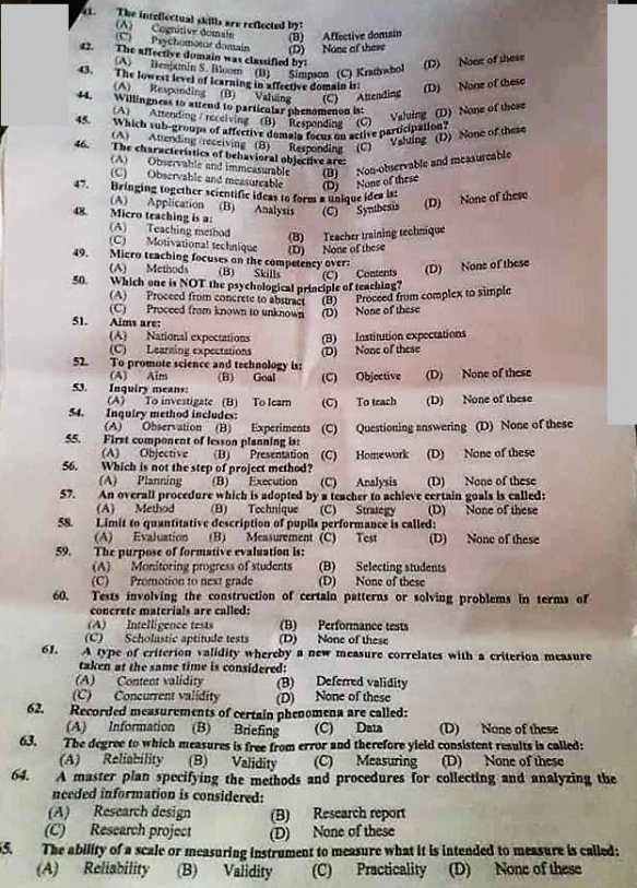 SST FPSC Past Paper 13th Nov 2018