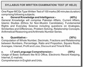 Sub Inspector in Punjab Police PPSC Syllabus