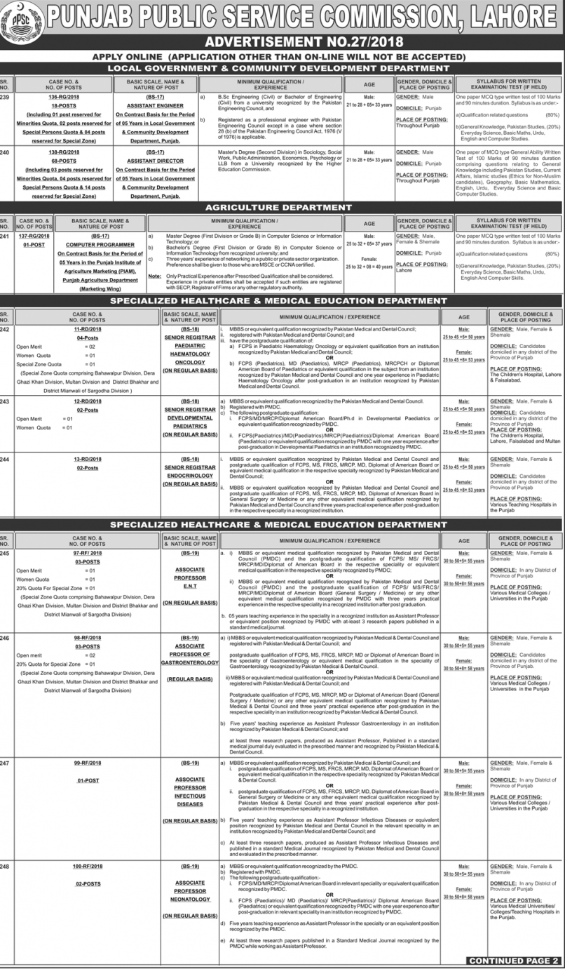 PPSC-Advertisement No. 27 Page 2