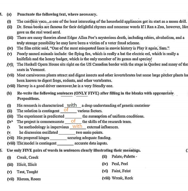 Solved Prepsoitions and pair of Words asked in English Precis & Composition  Paper CSS 2024